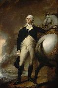 Gilbert Stuart Oil on canvas portrait of George Washington at Dorchester Heights. USA oil painting artist